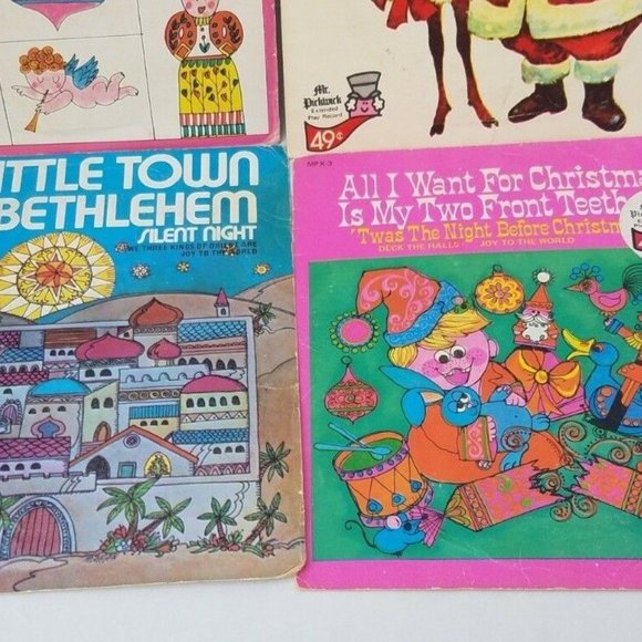 4 Mr. Pickwick Records Christmas White Rudolph Reindeer Silent Night 45rpm Vinyl - Picture 4 of 10